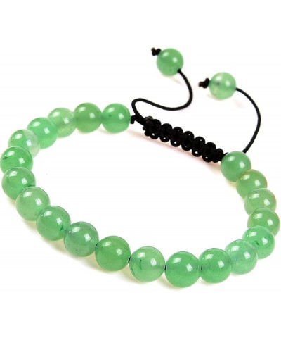 Natural Healing Power Gemstone Crystal Beads Unisex Adjustable Macrame Bracelets Green Aventurine 6mm $14.45 Bracelets