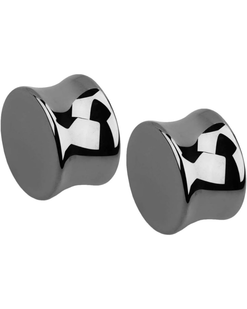 Hematite Stone Double Flared Plug Earrings, Sold as a Pair 6mm (2GA) $12.02 Body Jewelry