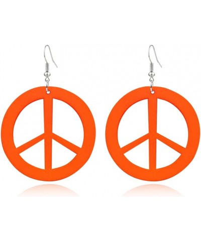 ANXIN STORE Unique Personality Lightweight Acrylic Love Peace Logo Pendant Earrings Simple Circle Cutouts 60s 70s 80s Earring...