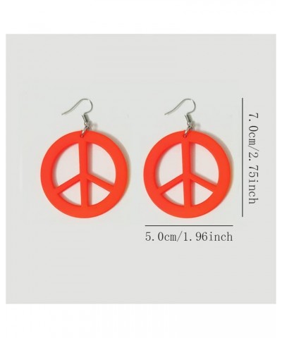 ANXIN STORE Unique Personality Lightweight Acrylic Love Peace Logo Pendant Earrings Simple Circle Cutouts 60s 70s 80s Earring...