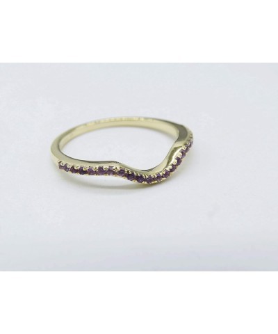 1.10mm Round Amethyst Contour Stackable Wedding Ring Band for Women in 10K Gold 7.5 Yellow Gold $79.00 Rings