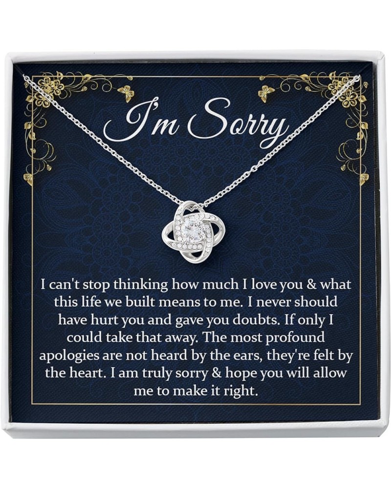 I'm Sorry Gifts For Her, Sorry Gift, Apology Card, Apology Necklace, Forgive Me Jewelry, Sorry Partner Stainless Sterling Sil...