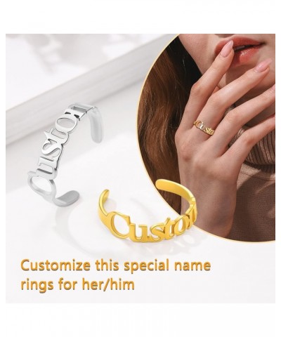 Trendy Stackable Rings for Women, 316L Stainless Steel Customized Name Ring/Birthstone Ring, Midi Finger Knuckle Thumb Pinky ...