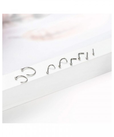 G23 Titanium Nose Ring Hoop 20G 18G Nose Rings Studs Screw L-Shaped Nose Hoop Nose Stud Tragus Cartilage Helix Earrings Hoop ...