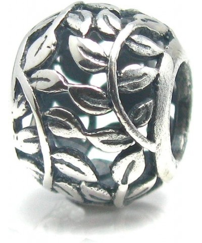 925 Sterling Silver Round Tree Of Life Leaf Ivy Vine Bead For European Charm Bracelets $10.78 Bracelets