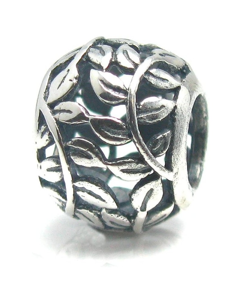 925 Sterling Silver Round Tree Of Life Leaf Ivy Vine Bead For European Charm Bracelets $10.78 Bracelets