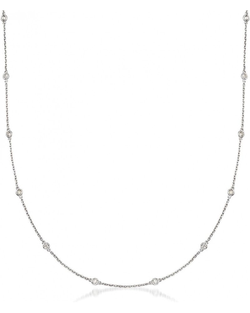 Bezel-Set Diamond Station Necklace in Sterling Silver 0.50 ct. t.w. in Sterling Silver 20.0 Inches $132.00 Necklaces