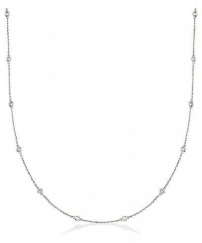 Bezel-Set Diamond Station Necklace in Sterling Silver 0.50 ct. t.w. in Sterling Silver 20.0 Inches $132.00 Necklaces