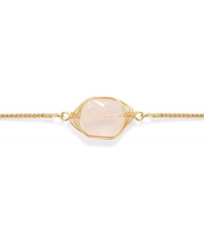 1004660206 Bemindful Womens 10 Inch Adjustable Brass Fashion Charm Bracelet Rose Quartz Color $7.10 Bracelets