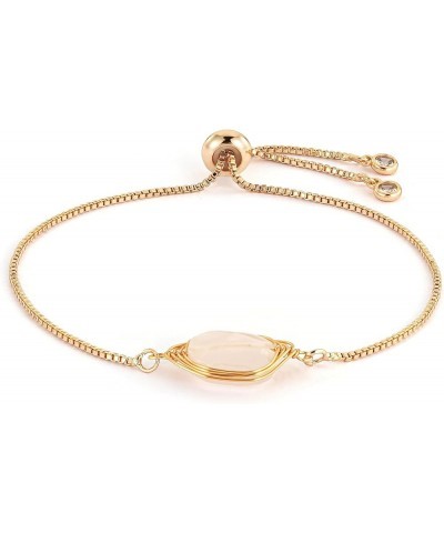 1004660206 Bemindful Womens 10 Inch Adjustable Brass Fashion Charm Bracelet Rose Quartz Color $7.10 Bracelets