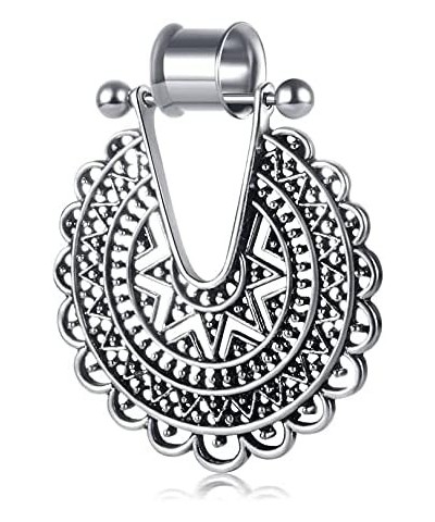 Mandala Dangling Pendant Ear Gauges - Pair of Stainless Steel Flared Ear Plugs - 8 Size Options $11.37 Body Jewelry