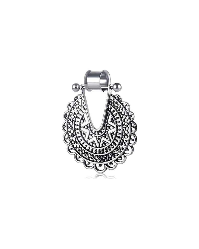 Mandala Dangling Pendant Ear Gauges - Pair of Stainless Steel Flared Ear Plugs - 8 Size Options $11.37 Body Jewelry