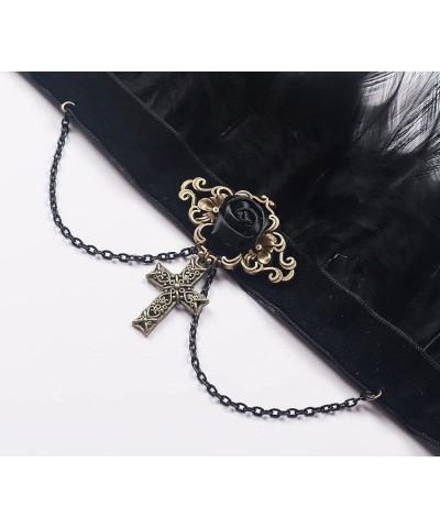 Feather Choker Necklace Gothic Jewelry Vampire Neck Chain Steampunk Tattoo Lace Accessories Halloween Costume S2black-2 $8.82...