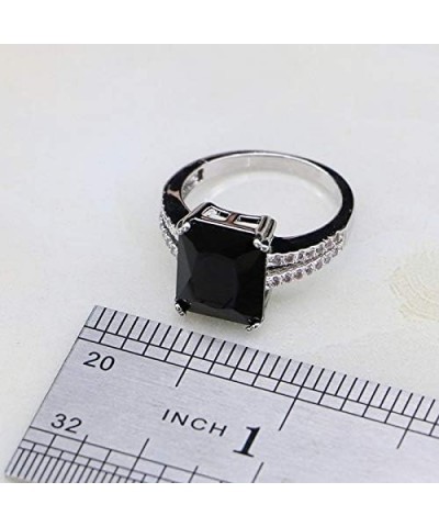 925 Silver Jewelry Black Stones White Cubic Zirconia Costume Jewelry Sets for Women Anniversary Earrings/Ring/Pendant/Necklac...