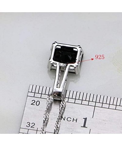 925 Silver Jewelry Black Stones White Cubic Zirconia Costume Jewelry Sets for Women Anniversary Earrings/Ring/Pendant/Necklac...