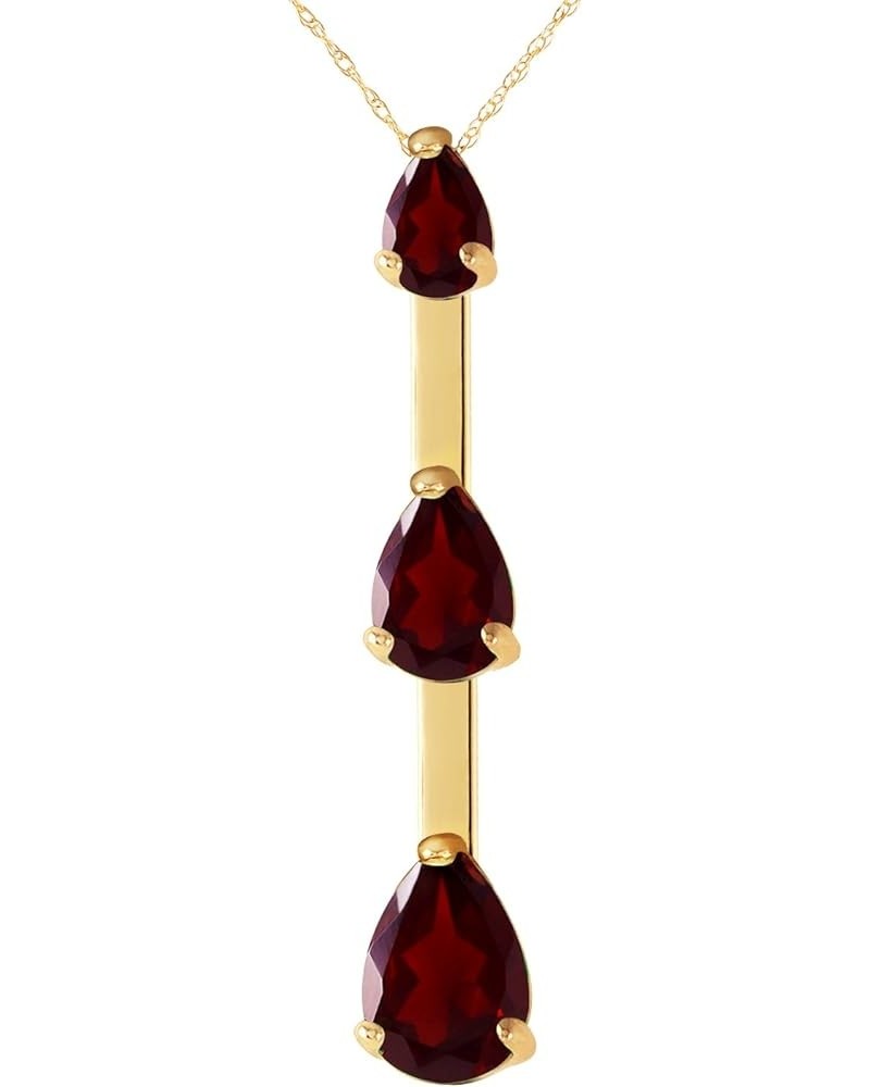 14k Solid Yellow, White,Rose Gold Garnet Necklace 1.71 Total Carats (CTW) Pear Shape Natural Garnet Pendant Yellow Gold 18.0 ...