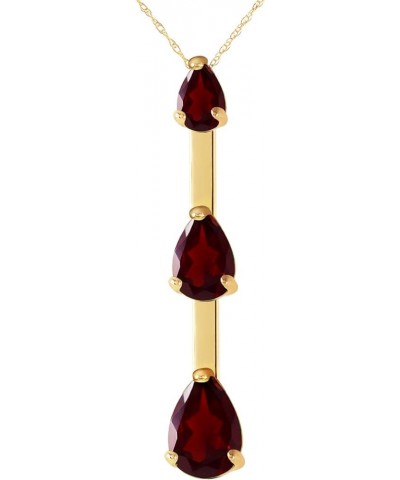 14k Solid Yellow, White,Rose Gold Garnet Necklace 1.71 Total Carats (CTW) Pear Shape Natural Garnet Pendant Yellow Gold 18.0 ...