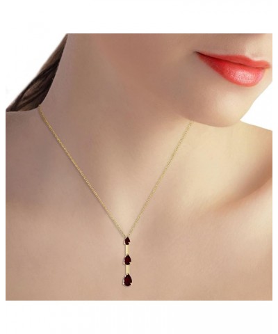 14k Solid Yellow, White,Rose Gold Garnet Necklace 1.71 Total Carats (CTW) Pear Shape Natural Garnet Pendant Yellow Gold 18.0 ...