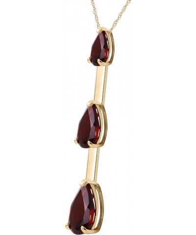 14k Solid Yellow, White,Rose Gold Garnet Necklace 1.71 Total Carats (CTW) Pear Shape Natural Garnet Pendant Yellow Gold 18.0 ...