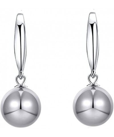 Silver Dangle Earrings Ball Drop Earrings Simple Earrings for Women $9.85 Earrings