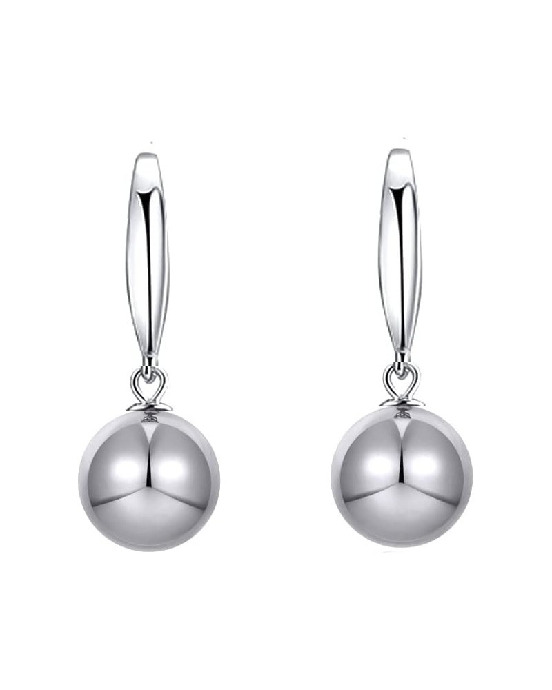 Silver Dangle Earrings Ball Drop Earrings Simple Earrings for Women $9.85 Earrings