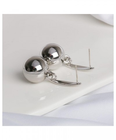 Silver Dangle Earrings Ball Drop Earrings Simple Earrings for Women $9.85 Earrings