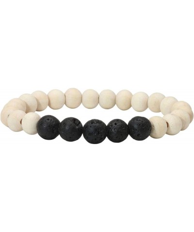 Wood Bead Bracelet Lava Rock Stone Beads Diffuser Bracelet Gemstone Aromatherapy Bracelet For Men Women D:5Pcs $9.17 Bracelets