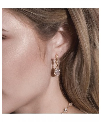 Bridesmaid Earrings, Teardrop Cubic Zirconia Crystal Earrings in Silver, Gold, Rose Gold Gold $13.80 Earrings