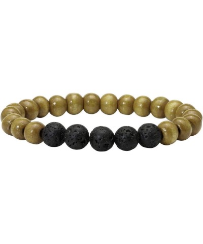 Wood Bead Bracelet Lava Rock Stone Beads Diffuser Bracelet Gemstone Aromatherapy Bracelet For Men Women D:5Pcs $9.17 Bracelets