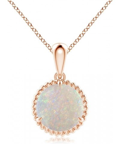 Natural Opal Solitaire Pendant Necklace for Women, Girls in 14K Solid Gold/Sterling Silver | October Birthstone | Jewelry Gif...