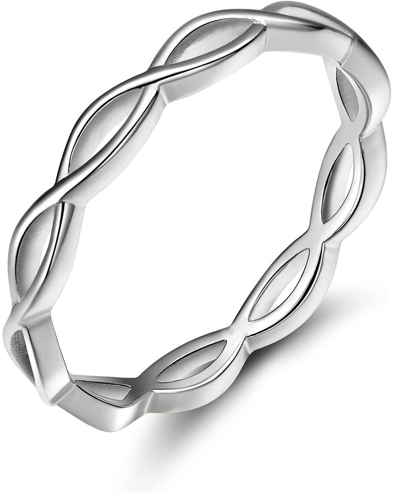 925 Sterling Silver Celtic Knot Ring Simple Criss Cross Infinity Wedding Band for Women Size 3-13 Silver-Knot $11.59 Bracelets