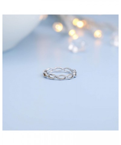 925 Sterling Silver Celtic Knot Ring Simple Criss Cross Infinity Wedding Band for Women Size 3-13 Silver-Knot $11.59 Bracelets