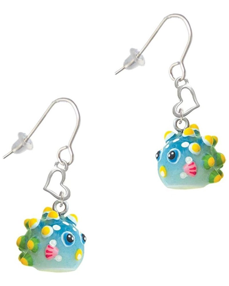 Resin Blowfish Small Heart French Earrings $17.39 Earrings