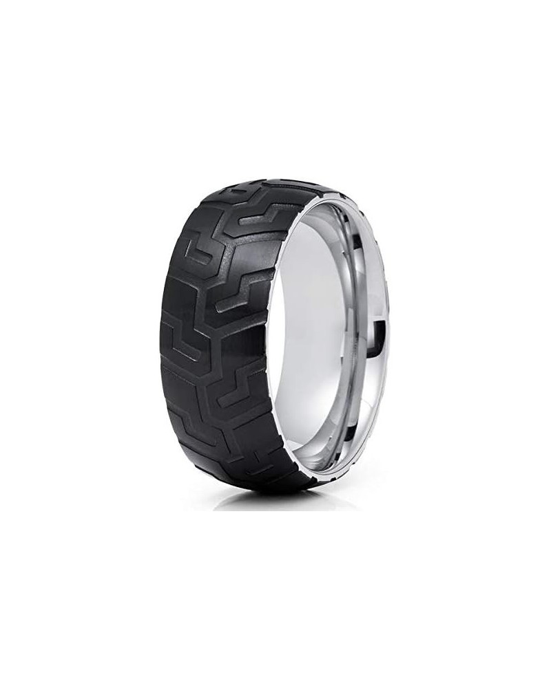 Black Tungsten Wedding Ring,Black Tungsten Ring,Tungsten Carbide Ring,Anniversary Ring,Men & Women,Tire Design Ring,Tungsten ...