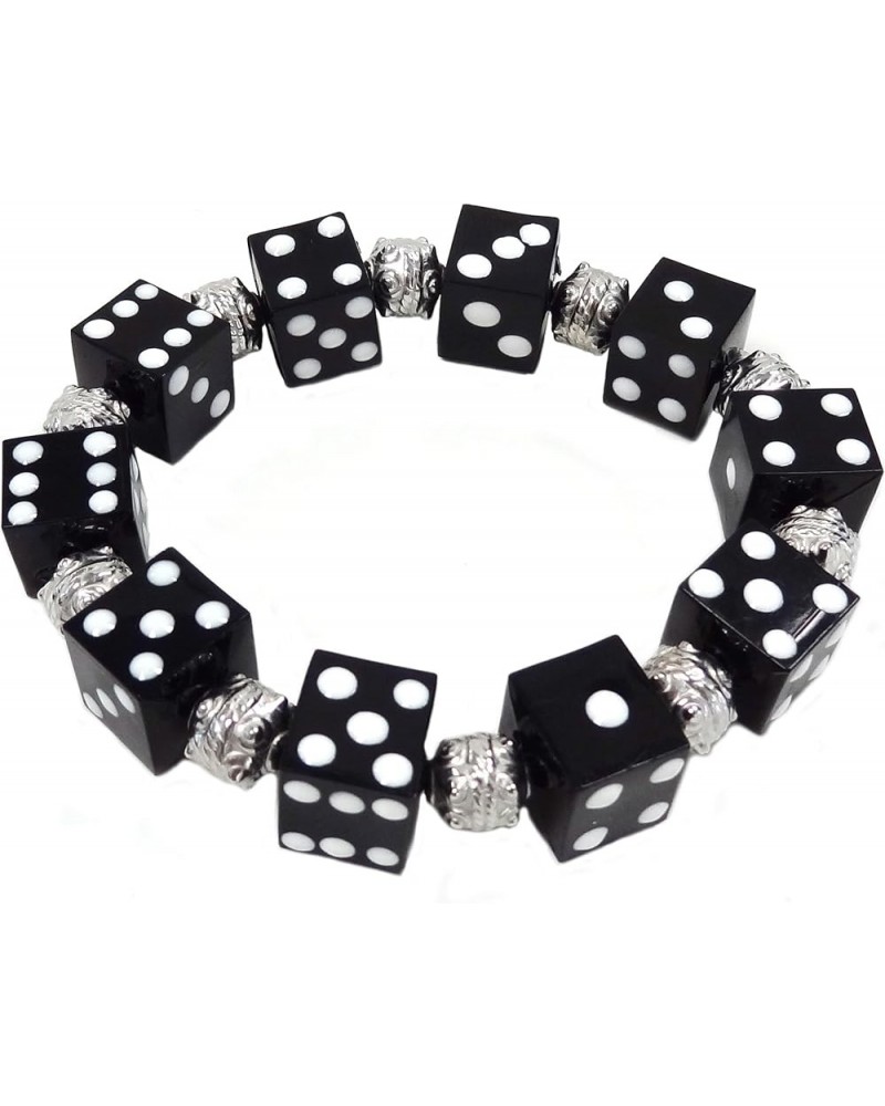 Dice Bracelet, Casino Bracelet For Women, Bunco Bracelet Gift, Plastic Beaded Bracelet Multi Color 1 pc Black $9.66 Bracelets