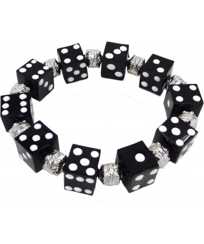 Dice Bracelet, Casino Bracelet For Women, Bunco Bracelet Gift, Plastic Beaded Bracelet Multi Color 1 pc Black $9.66 Bracelets