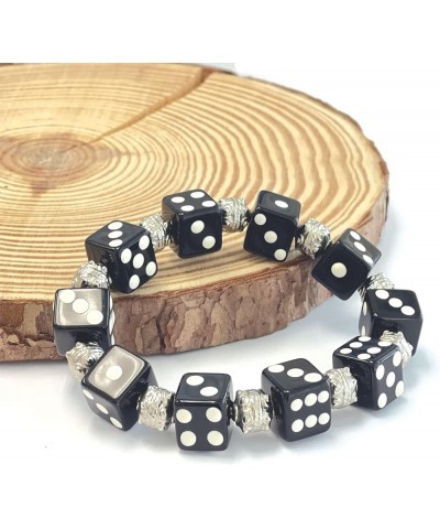 Dice Bracelet, Casino Bracelet For Women, Bunco Bracelet Gift, Plastic Beaded Bracelet Multi Color 1 pc Black $9.66 Bracelets