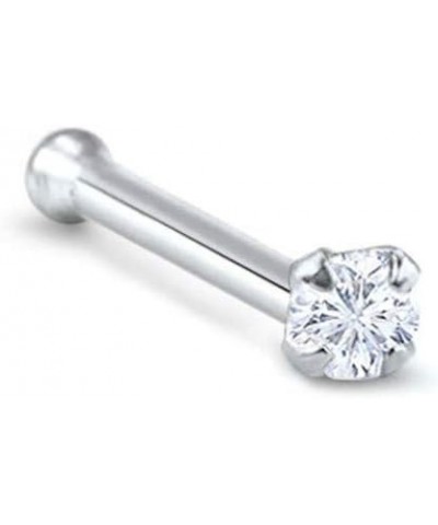 14k White Gold Nose Bone 7mm Post 1.5mm, 2mm, 2.5mm, or 3mm Round CZ 22G 20G 18G 2.0mm CZ-22G $16.72 Body Jewelry