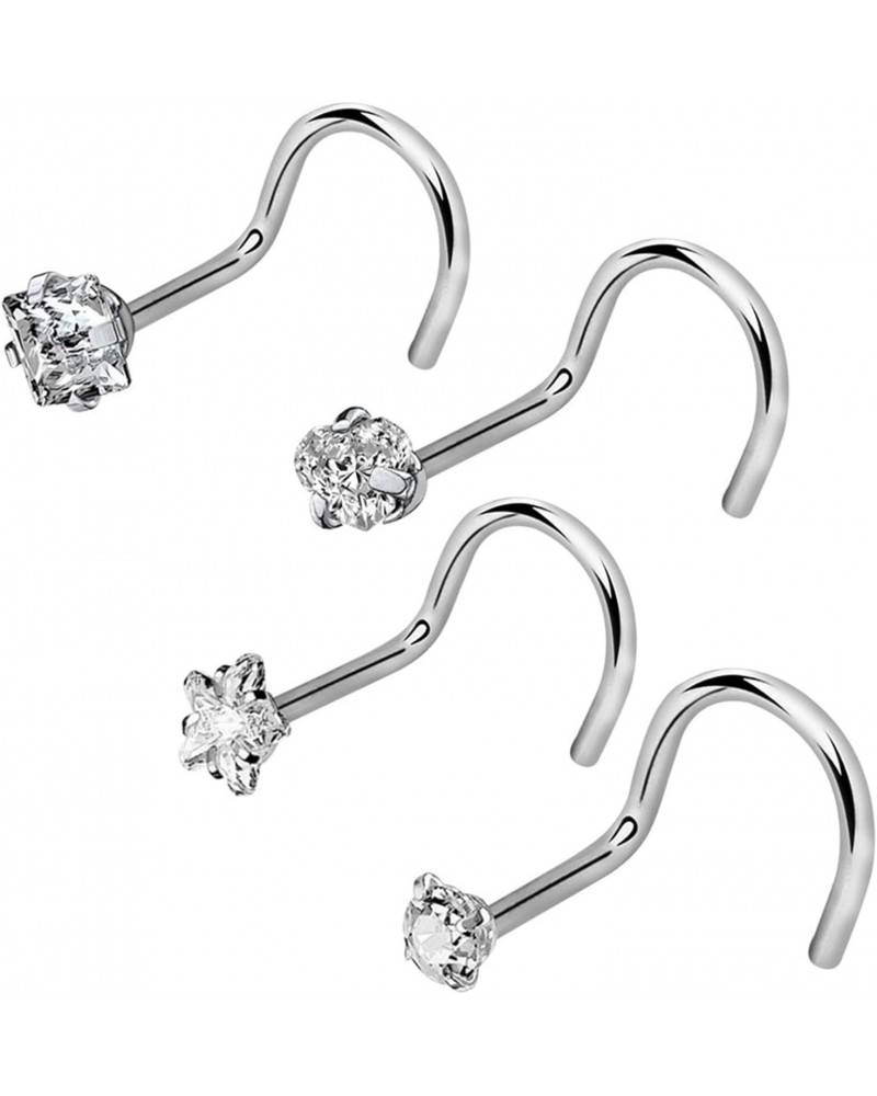 4 Pieces Nose Screw Studs Nose Rings Piercing Jewelry $4.04 Body Jewelry