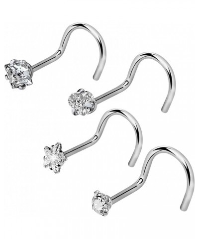 4 Pieces Nose Screw Studs Nose Rings Piercing Jewelry $4.04 Body Jewelry