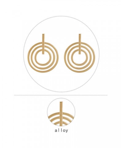 Large Circle Hoops Statement Earrings Boho Multi Loop Gold Geometric Earrings Women $7.01 Earrings