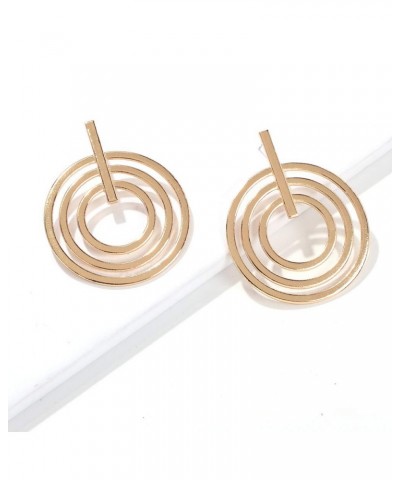 Large Circle Hoops Statement Earrings Boho Multi Loop Gold Geometric Earrings Women $7.01 Earrings