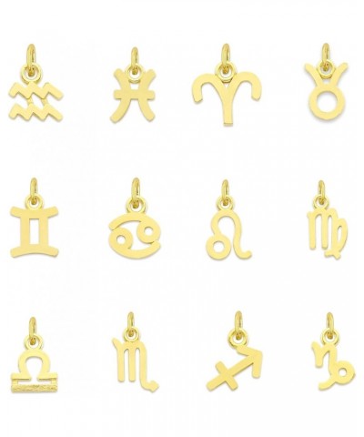 Solid 10k Gold Zodiac Charm Available in A-Z, Tiny Cute Horoscope Jewelry Taurus $14.62 Pendants