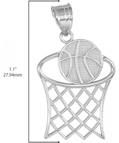 Sports Charms .925 Sterling Silver Basketball Hoop Pendant Necklace with Rolo Chain and Pendant only Pendant Only $17.69 Neck...