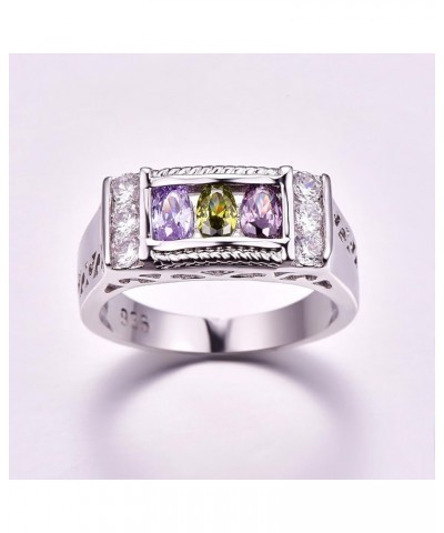 925 Sterling Silver Created Morganite Filled Statement Ring Band Peridot $4.39 Rings