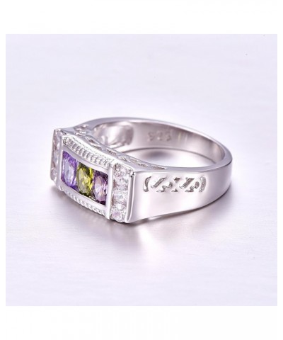 925 Sterling Silver Created Morganite Filled Statement Ring Band Peridot $4.39 Rings