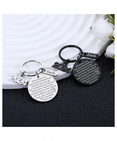 Class of 2024 Graduation Gift for Him Her Son Daughter Customized Inspirational Keychain for Teen Boy Girl Silver $7.01 Neckl...