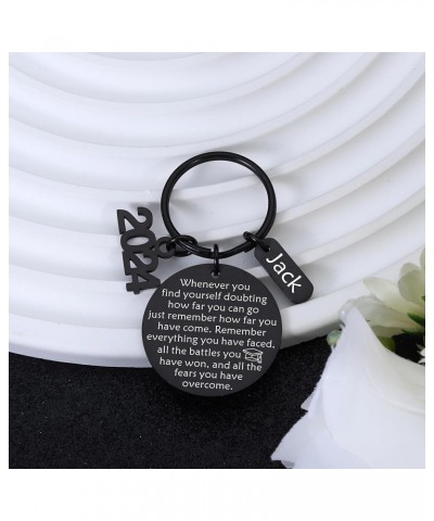 Class of 2024 Graduation Gift for Him Her Son Daughter Customized Inspirational Keychain for Teen Boy Girl Silver $7.01 Neckl...