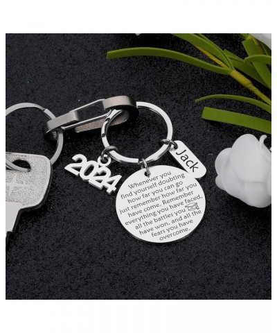 Class of 2024 Graduation Gift for Him Her Son Daughter Customized Inspirational Keychain for Teen Boy Girl Silver $7.01 Neckl...