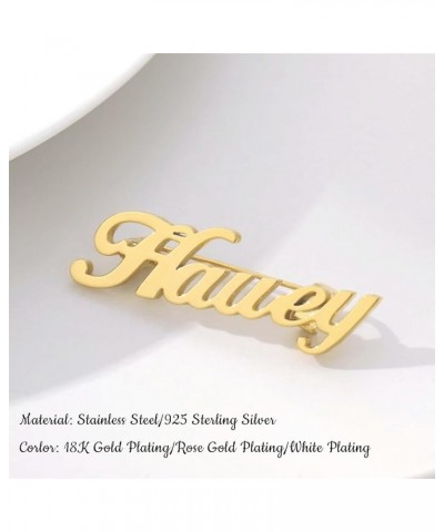 Custom Pins Design Your Own Name Tag Personalized 18K Gold Plated Stainless Steel Letter Pins Brooch Pins Customized Jewelry ...